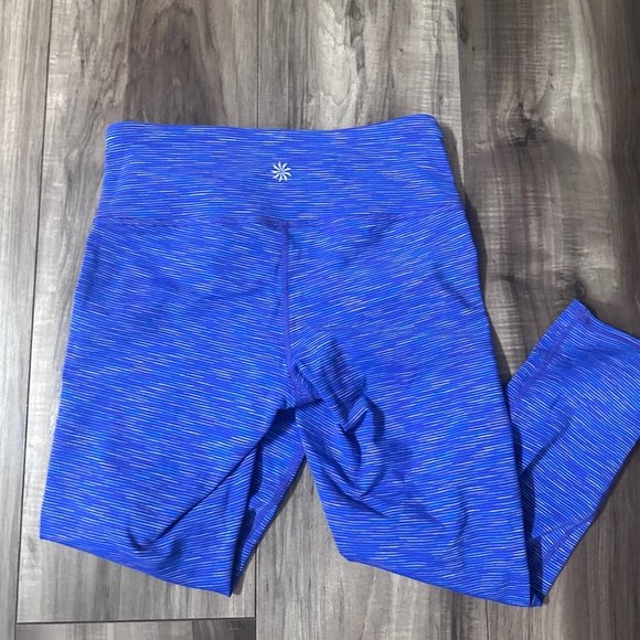 Athleta Energy Chaturanga Crop Leggings Space Dye Blue Purple Athleisure XS - Picture 5 of 8